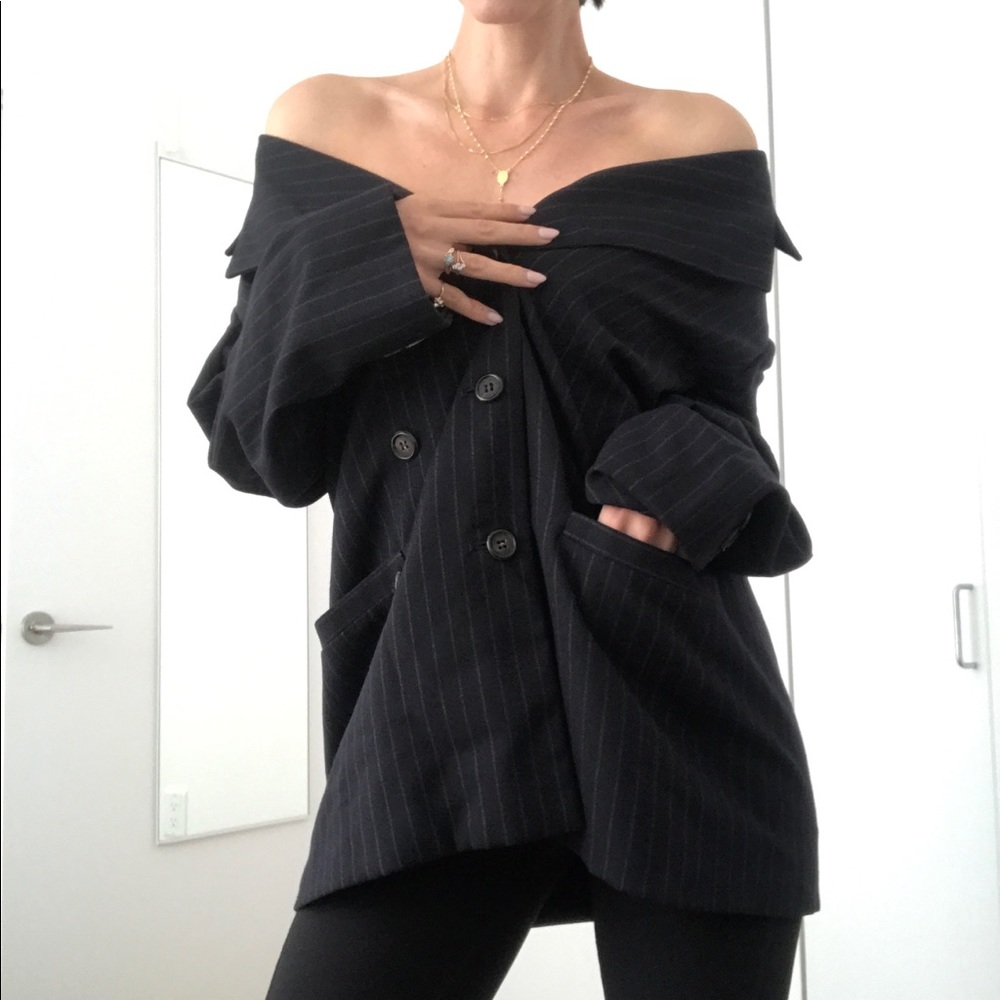 Vintage Oscar De La Renta pinstriped blazer